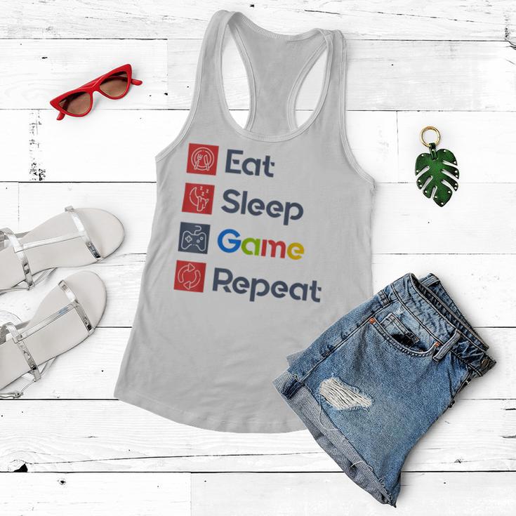 Eat Sleep Game Repeat Women Flowy Tank