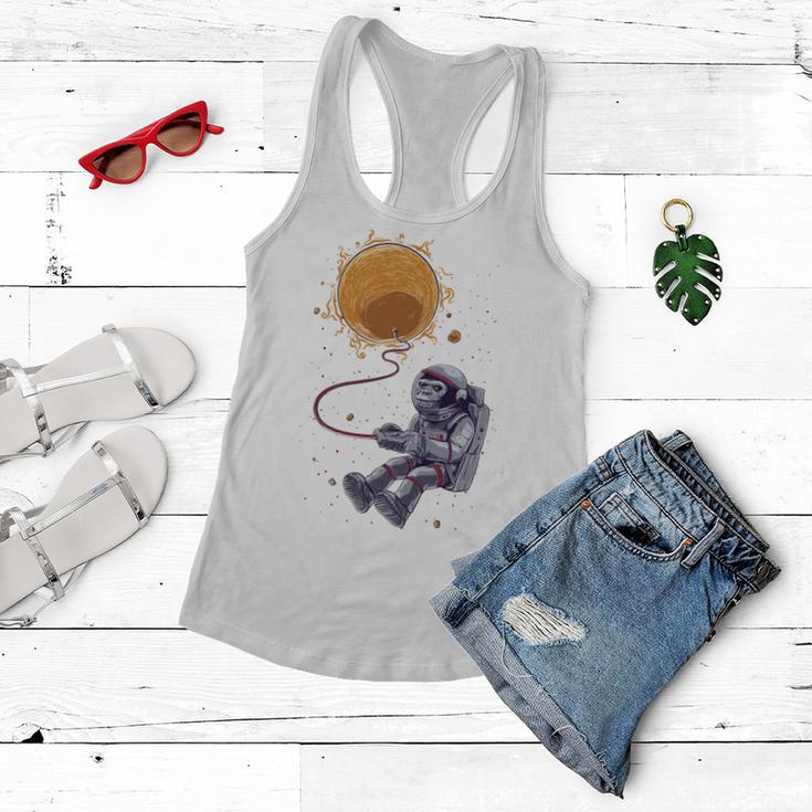 Funny Astronaut Monkey Blowing Sun V2 Women Flowy Tank