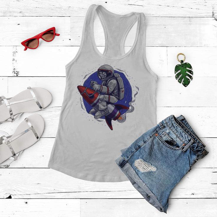 Funny Astronaut Monkey V4 Women Flowy Tank