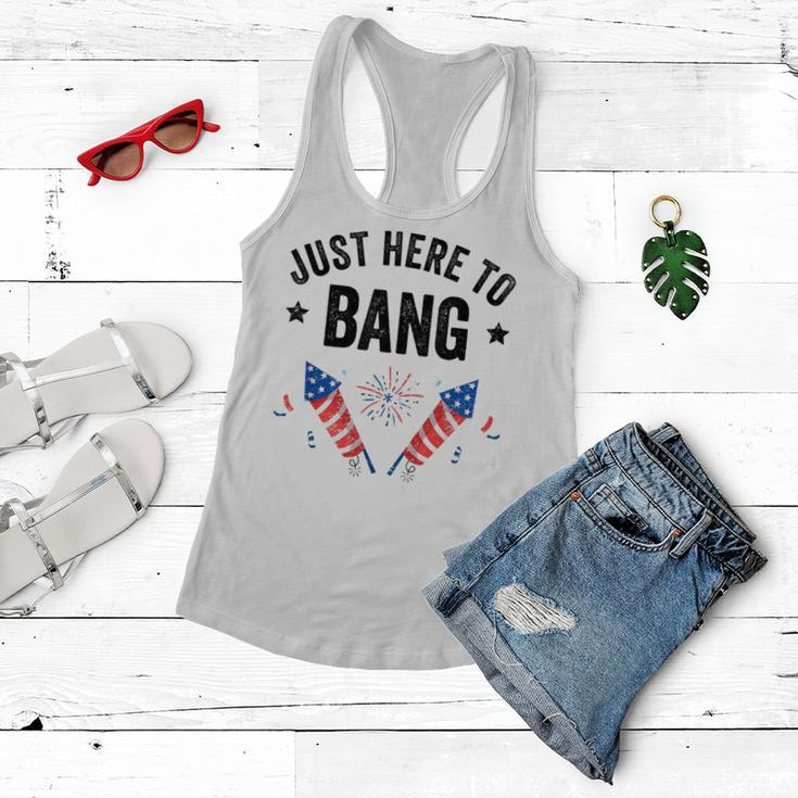 Funny Fourth Of July 4Th Of July Im Just Here To Bang Women Flowy Tank