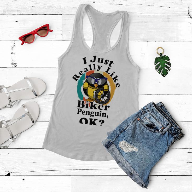 I Really Like Biker Penguin Ok Women Flowy Tank