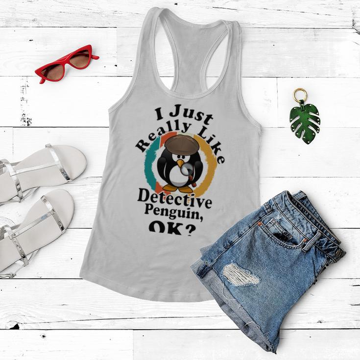 I Really Like Detective Penguin Ok Women Flowy Tank