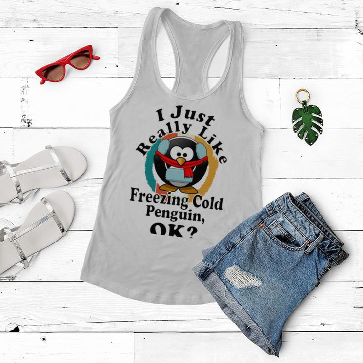 I Really Like Freezing Cold Penguin Ok Women Flowy Tank