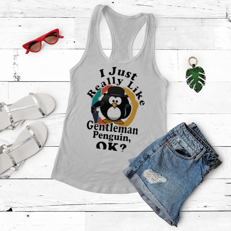 I Really Like Gentleman Penguin Ok Women Flowy Tank