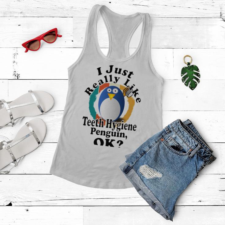 I Really Like Teeth Hygiene Penguin Ok Women Flowy Tank