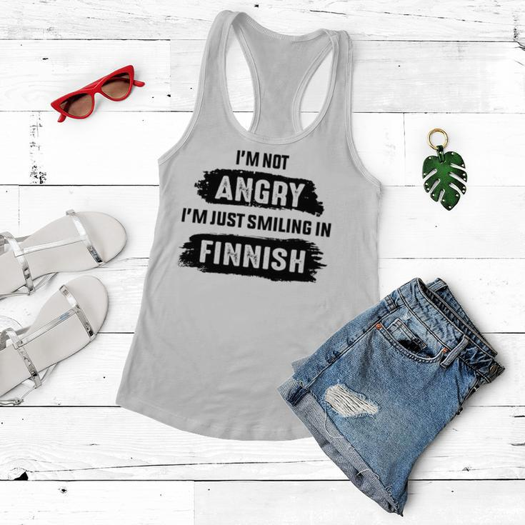 Im Not Angry Im Just Smiling In Finnish Women Flowy Tank