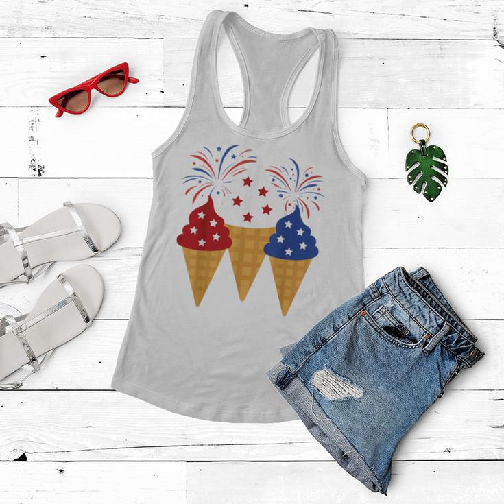 Memorial Day 4Th Of July Holiday Patriotic Ice Cream Women Flowy Tank