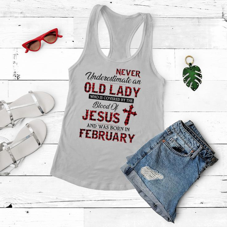 Never Underestimate An Old Lady Who Is Covered By February Women Flowy Tank