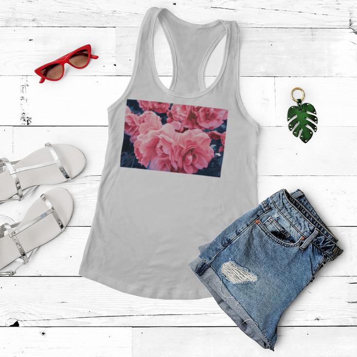 Pink Roses In Garden Women Flowy Tank