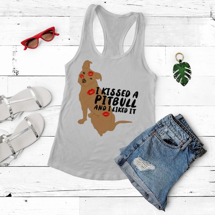 Pitbull Funny Kissed A Pitbull I Liked 795 Shirt Women Flowy Tank