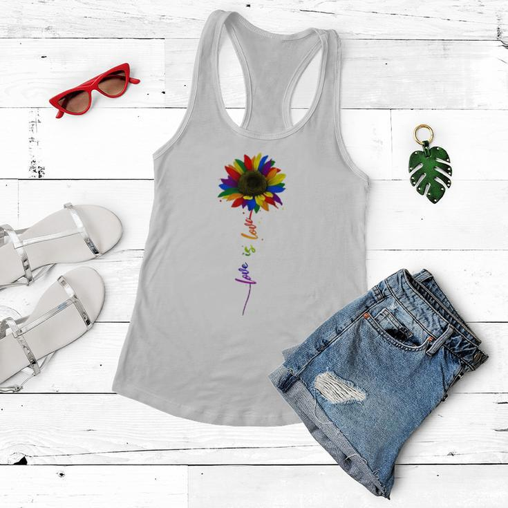 Rainbow Sunflower Love Is Love Lgbt Gay Lesbian Pride Women Flowy Tank