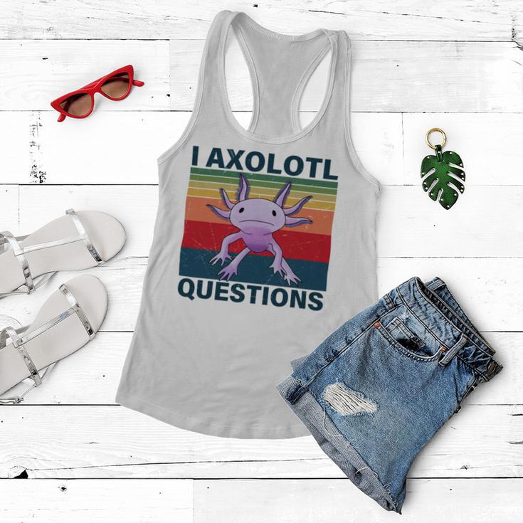 Retro I Axolotl Questions Funny Cute Axolotl Women Flowy Tank