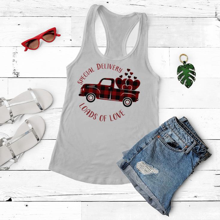 Special Delivery Valentines Car Red Plaid Women Flowy Tank