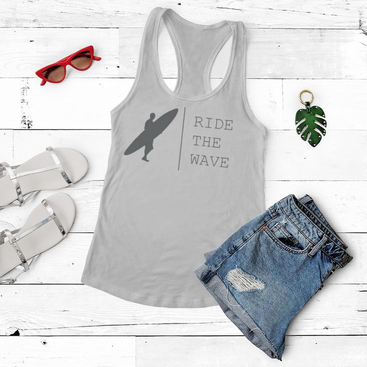 Surfing Funny Quote Ride The Wave Surfer Ocean Lover Women Flowy Tank