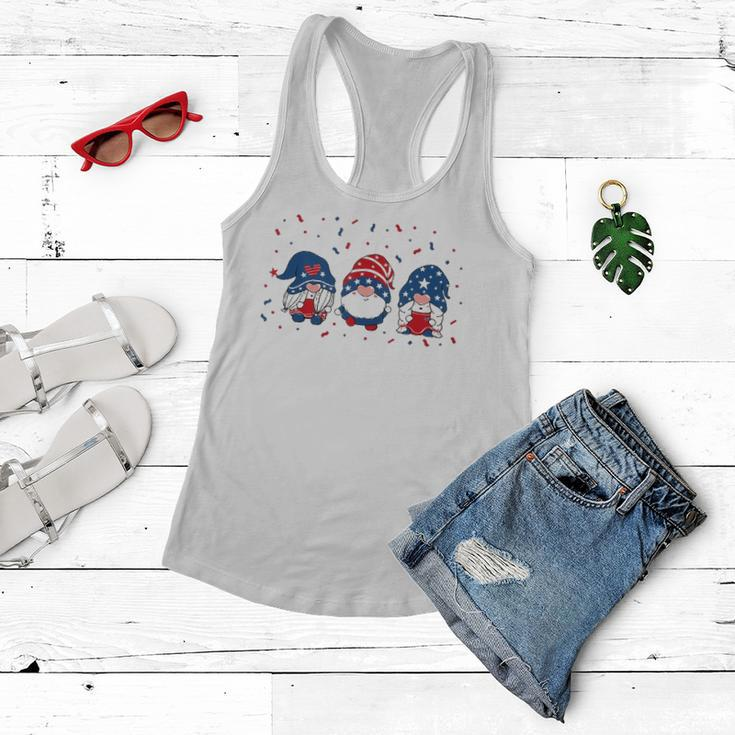 Three Gnomes Celebrating Independence Usa Day 4Th Of July Women Flowy Tank