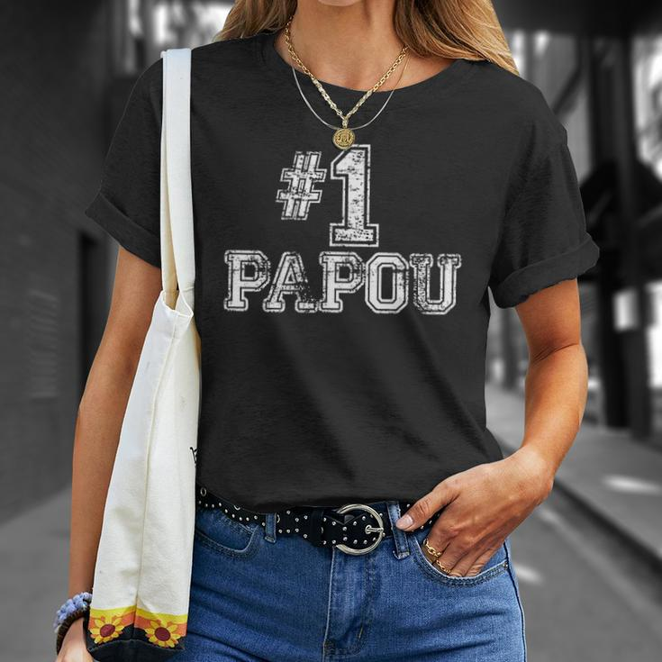 1 Papou Number One Sports Fathers Day Gift Unisex T-Shirt Gifts for Her