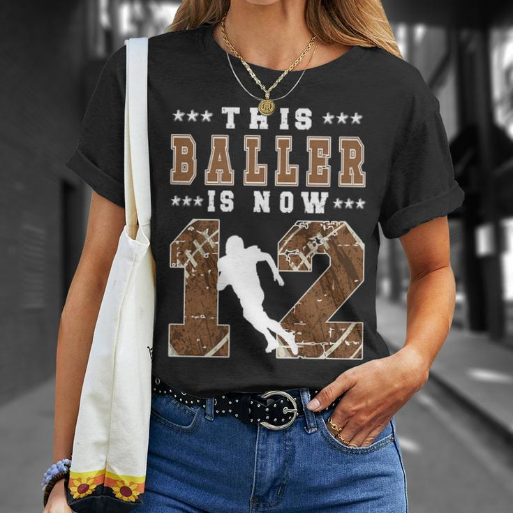 12Th Birthday Football Boy Twelve Year Old Football Player Unisex T-Shirt Gifts for Her