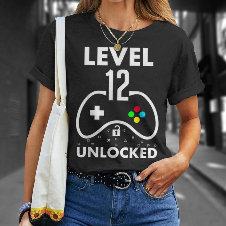 12Th Birthday Level 12 Unlocked Video Gamer Birthday Unisex T-Shirt Gifts for Her
