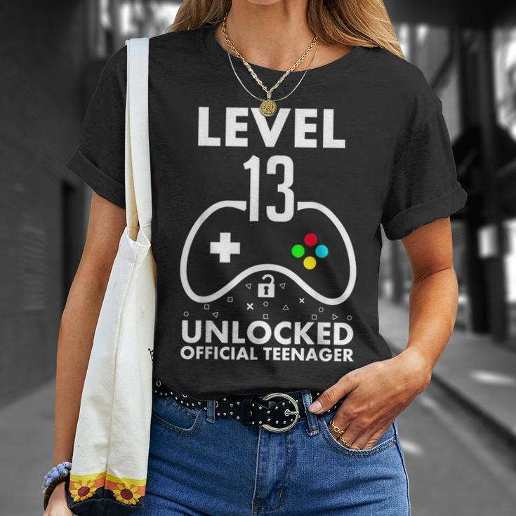 13Th Birthday Level 13 Unlocked Video Gamer Birthday Unisex T-Shirt Gifts for Her