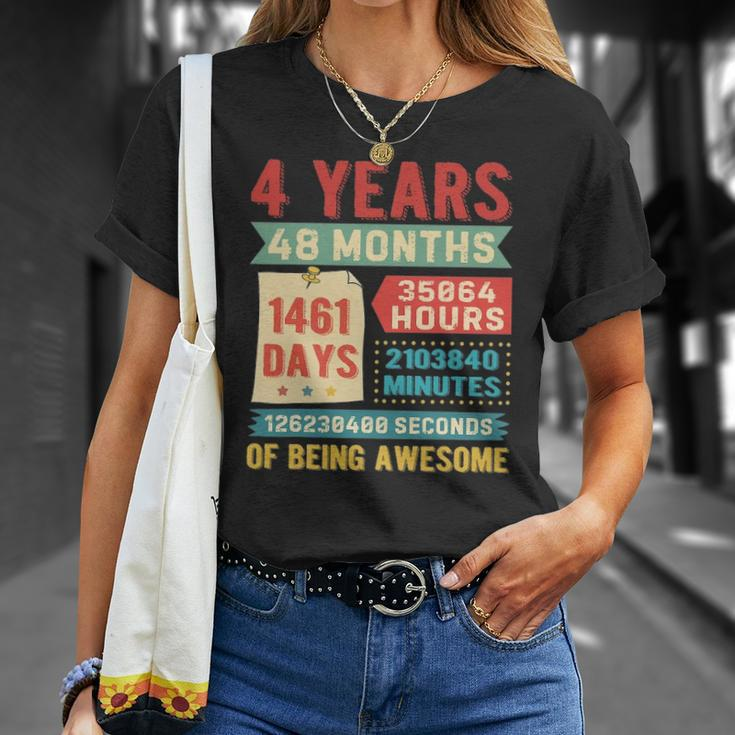 4Th Birthday For Girls Boys 4 Years Old Being Awesome Bday Unisex T-Shirt Gifts for Her