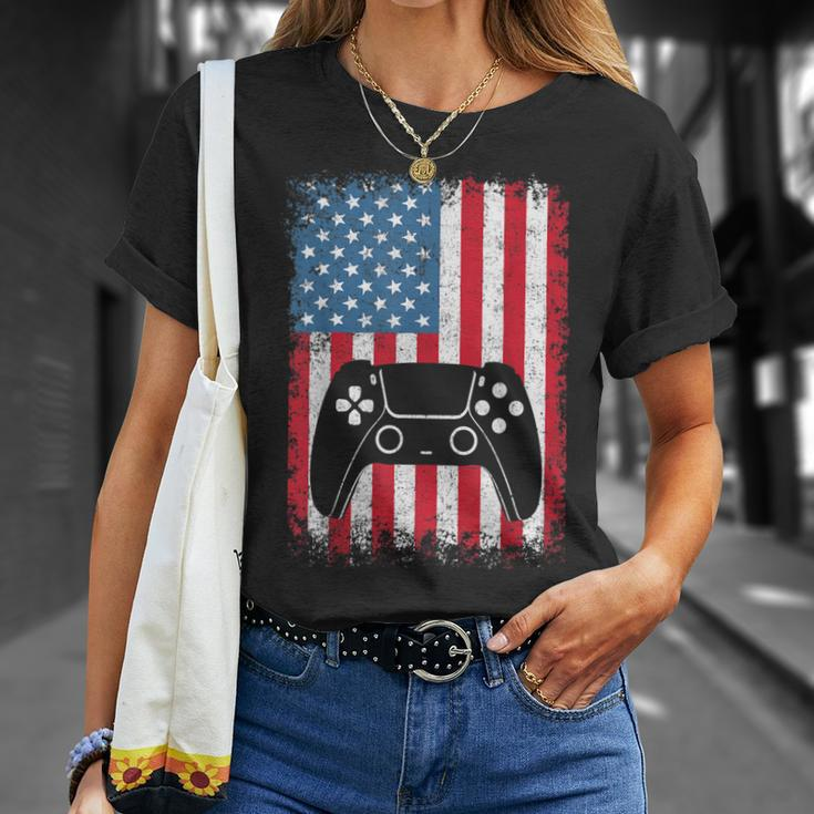 4Th Of July Video Game Gamer Kids Boys Men Usa Unisex T-Shirt Gifts for Her