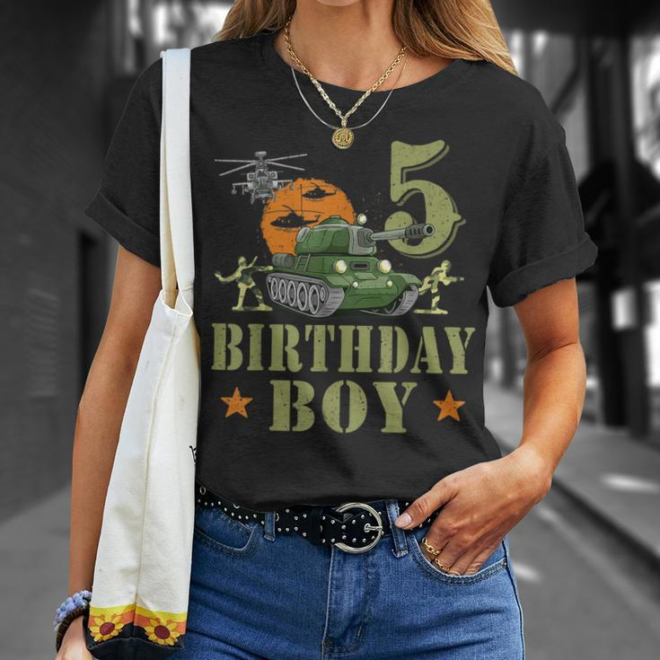 5 Year Old Birthday Boy Army Party 5Th Birthday Camo Unisex T-Shirt Gifts for Her