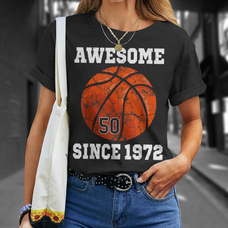 50Th Birthday Basketball Player 50 Years Old Vintage Retro Unisex T-Shirt Gifts for Her