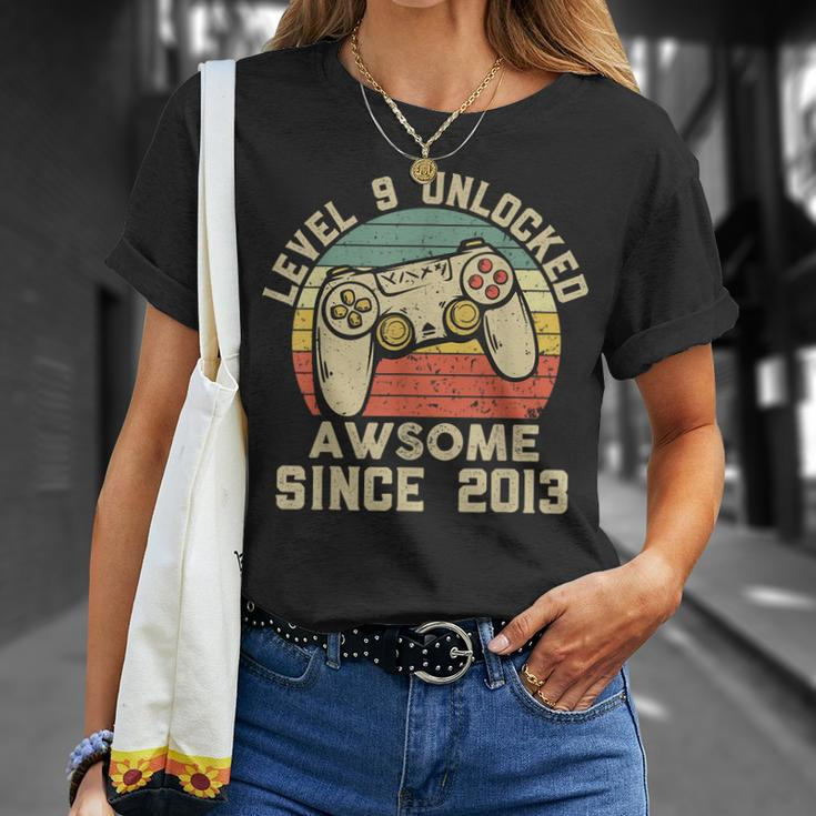 9Th Birthday Gift Boy 9 Years Being Awesome Unisex T-Shirt Gifts for Her