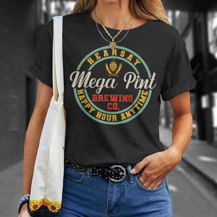 A Mega Pint Brewing Co Hearsay Happy Hour Anytime Unisex T-Shirt Gifts for Her