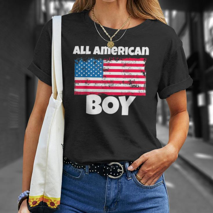 All American Boy Usa Flag Distressed 4Th Of July Unisex T-Shirt Gifts for Her