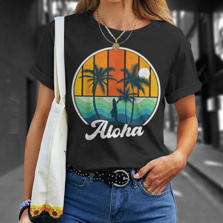 Aloha Hawaii Hawaiian For Boys Girls Palm Tree Surf Unisex T-Shirt Gifts for Her