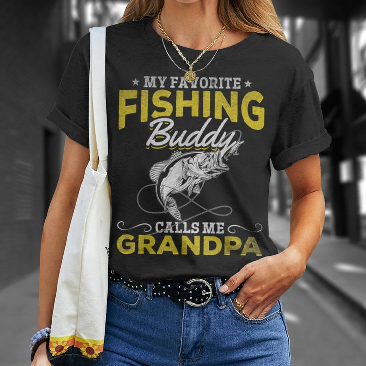 Angler I My Favorite Fishing Buddy Calls Me Grandpa Fishing T-shirt Gifts for Her