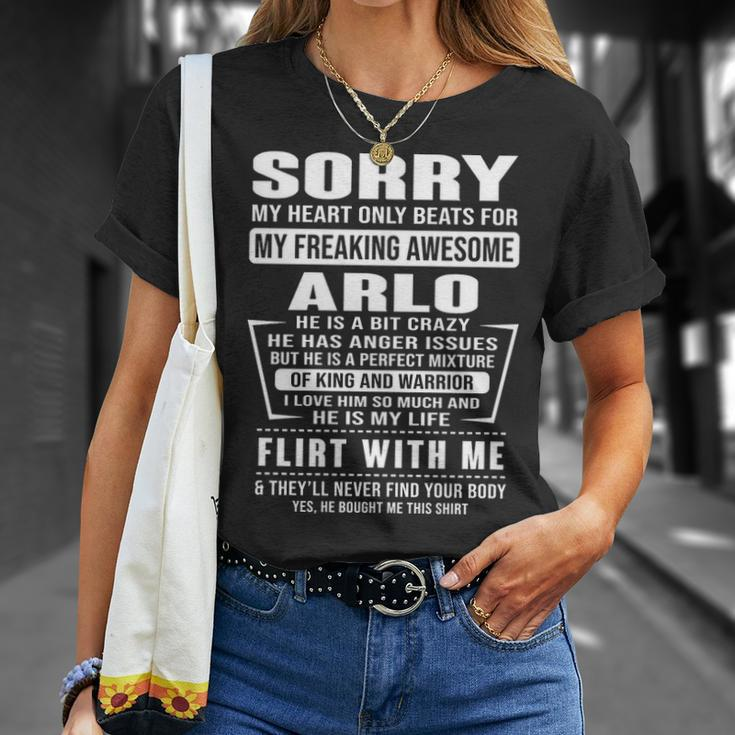 Arlo Name Sorry My Heart Only Beats For Arlo T-Shirt Gifts for Her