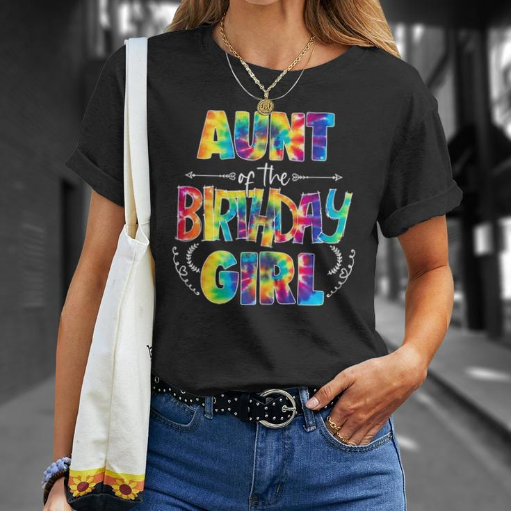 Aunt Of The Birthday Girl Matching Family Tie Dye Unisex T-Shirt Gifts for Her