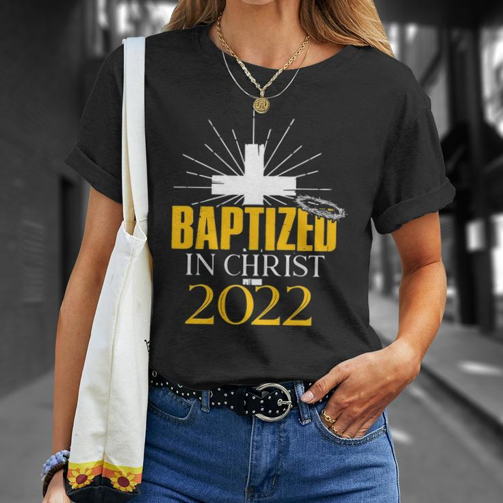 Baptized In Christ 2022 Christian Tee Baptism Faith Unisex T-Shirt Gifts for Her