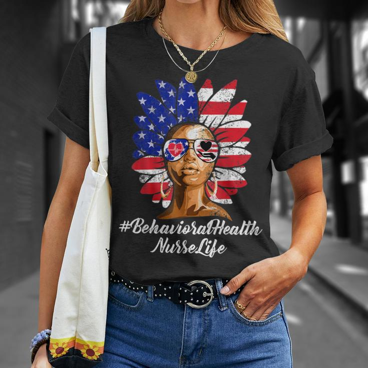 Behavioral Health Nurse 4Th Of July Black Nurse Parents Day Unisex T-Shirt Gifts for Her
