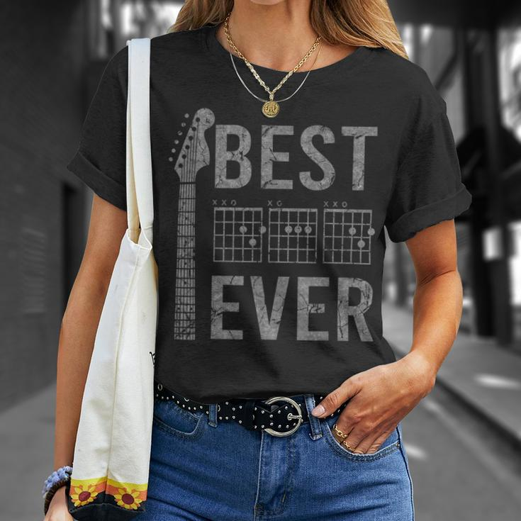 Best Dad Ever Chord Guitar Guitarist Fathers Day Musician Unisex T-Shirt Gifts for Her