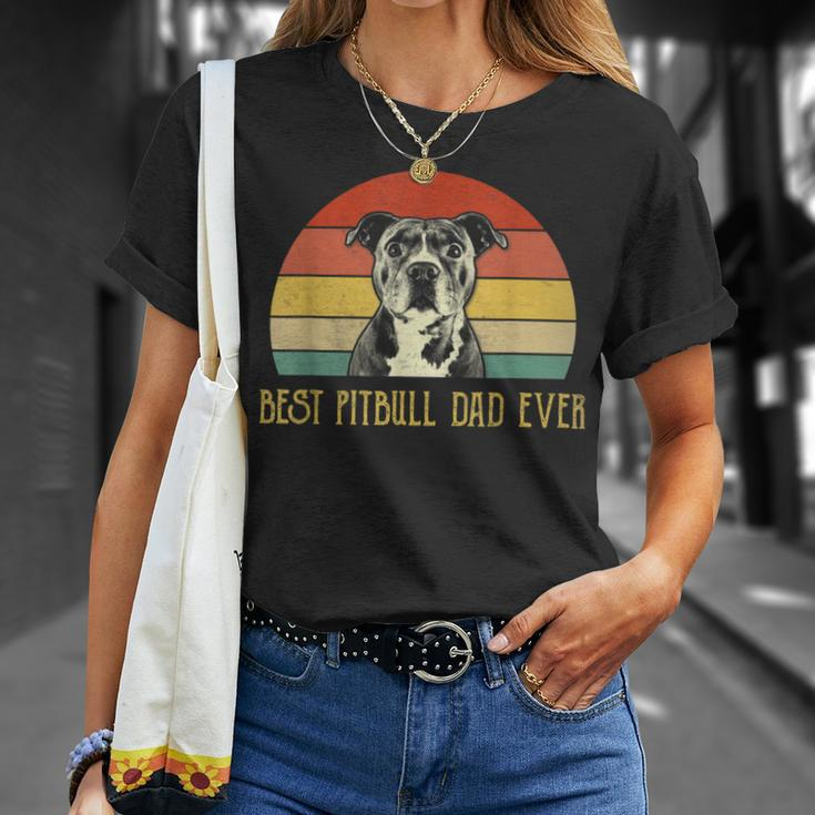 Best Pitbull Dad Ever Pitbull Dog Lovers Fathers Day Unisex T-Shirt Gifts for Her