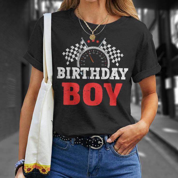 Birthday Boy Race Car Racing Car Driver Birthday Crew Unisex T-Shirt Gifts for Her