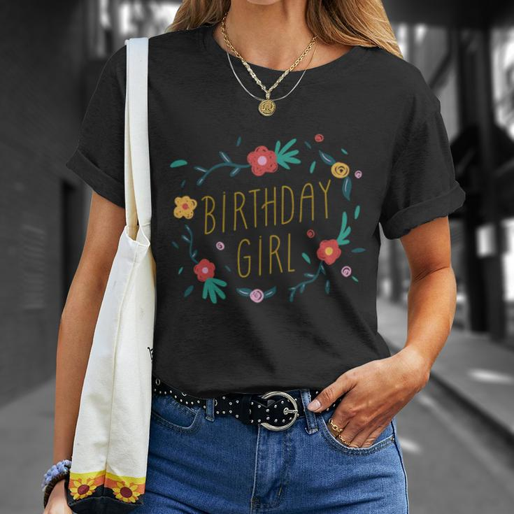 Birthday Girl Floral 1 Unisex T-Shirt Gifts for Her