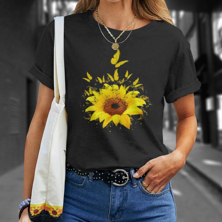 Butterflies Sunflower Smoke Unisex T-Shirt Gifts for Her
