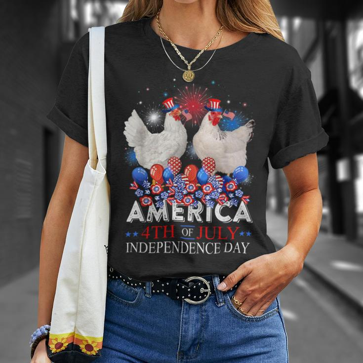 Chicken Chicken Chicken America 4Th Of July Independence Day Usa Fireworks V3 Unisex T-Shirt Gifts for Her