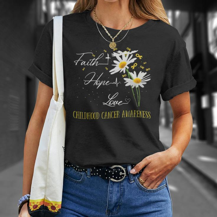 Childhood Cancer Awareness Faith Hope Love Awareness T-shirt Gifts for Her