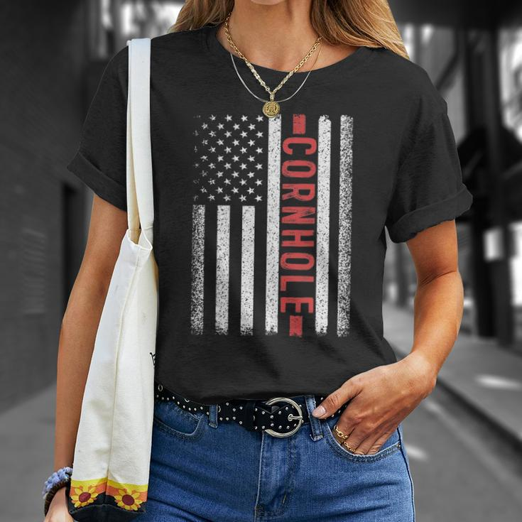 Cornhole American Flag 4Th Of July Bags Player Novelty Unisex T-Shirt Gifts for Her