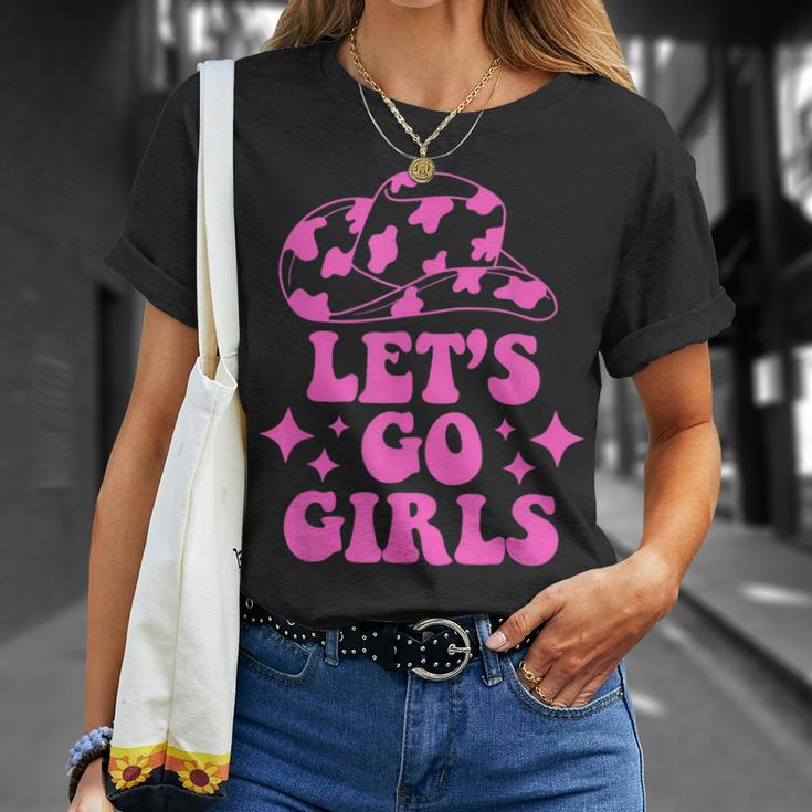 Cowboy Hat Lets Go Girls Western Cowgirls Unisex T-Shirt Gifts for Her