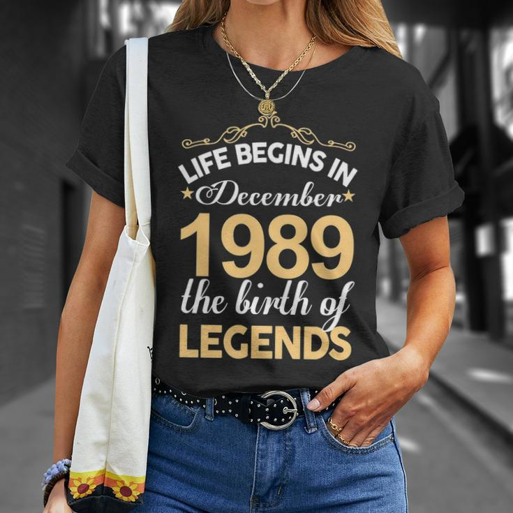 December 1989 Birthday Life Begins In December 1989 V2 T-Shirt Gifts for Her