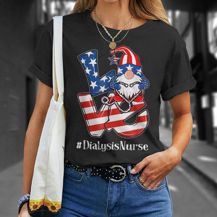 Dialysis Nurse 4Th Of July Love Gnome Dialysis Nurse Love Unisex T-Shirt Gifts for Her