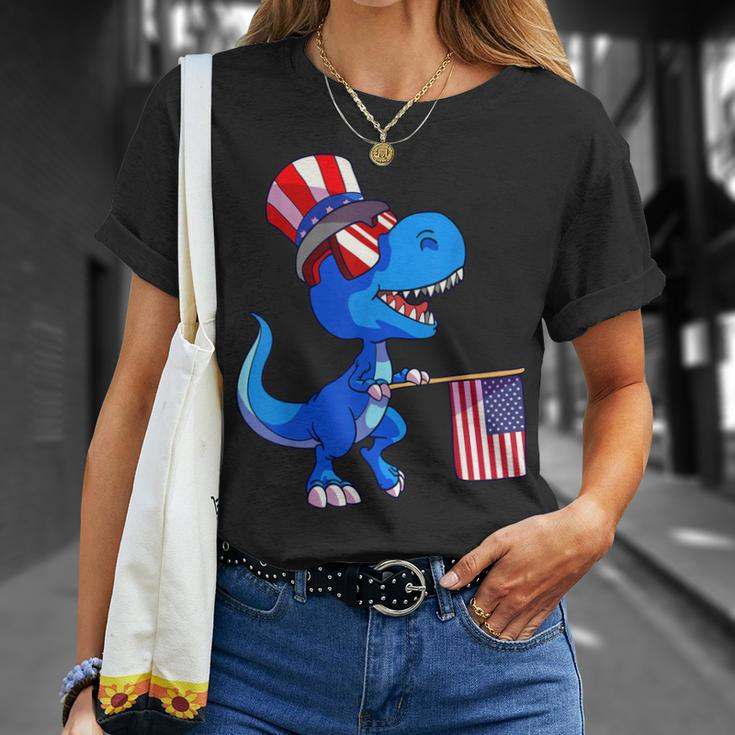 Dinosaur 4Th Of July Usa Flag Dino Kids Boys July 4 Unisex T-Shirt Gifts for Her
