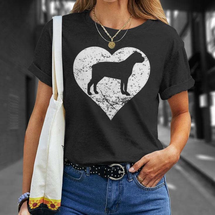 Distressed Cane Corso Heart Dog Owner Graphic Unisex T-Shirt Gifts for Her