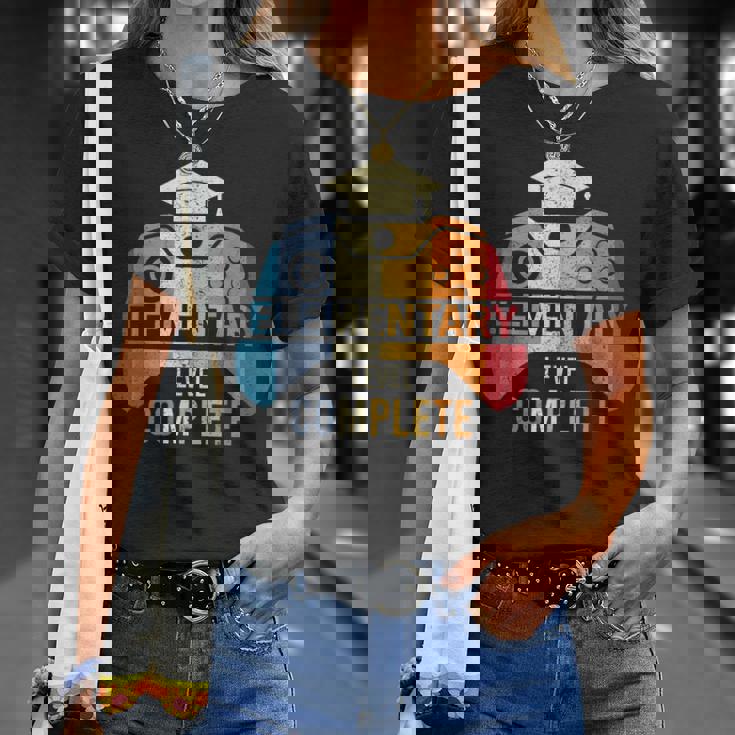 Elementary Level Complete Graduation Gamer Boys Kids Unisex T-Shirt Gifts for Her Elementary Level Complete Graduation Gamer Boys Kids Unisex T-Shirt Gifts for Her